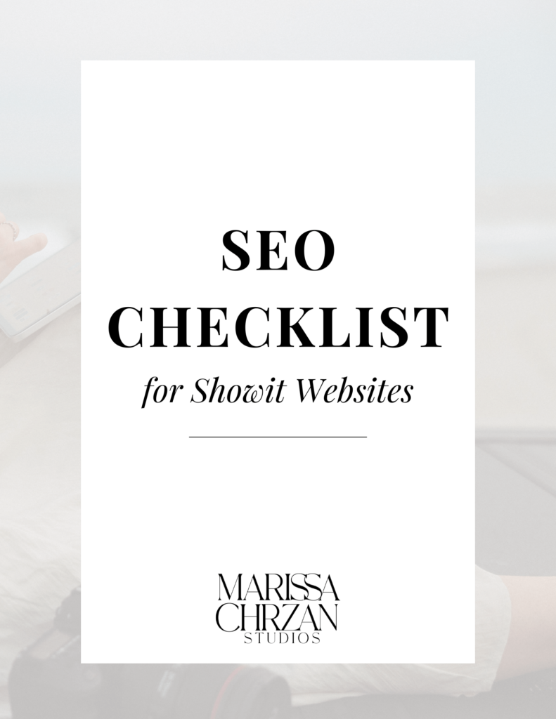 Front cover of the SEO Checklist for Showit Websites